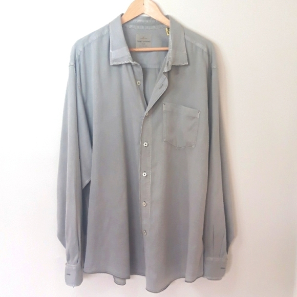 TOMMY BAHAMA Grey Button-down Long-Sleeve Shirt Size XXL - Picture 1 of 6